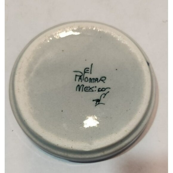 Vtg Ken Edwards El Palomar Guadalajara Blue 4" Ashtray Signed Cobalt Blue & Grey - Picture 5 of 10